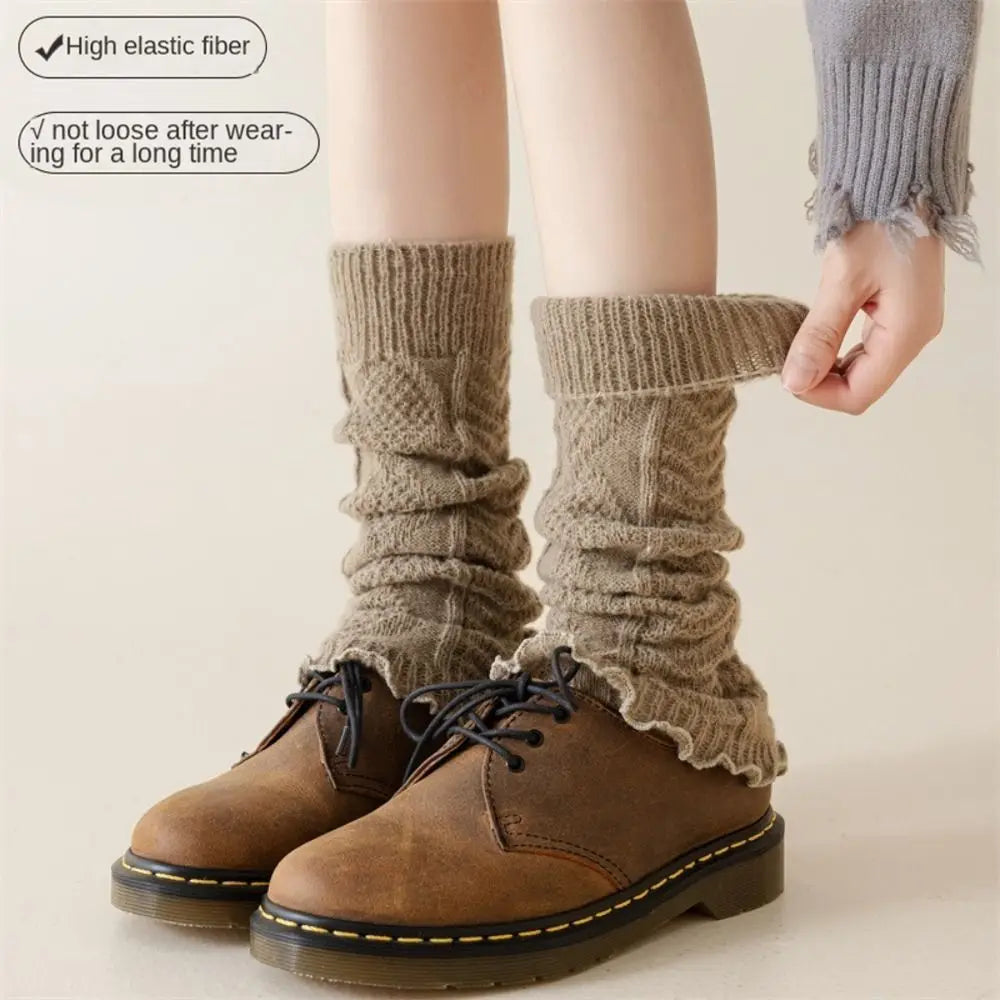 New Knitting Leg Warmers Cute Sweet Warm Foot Cover Boot Warmers Autumn Winter