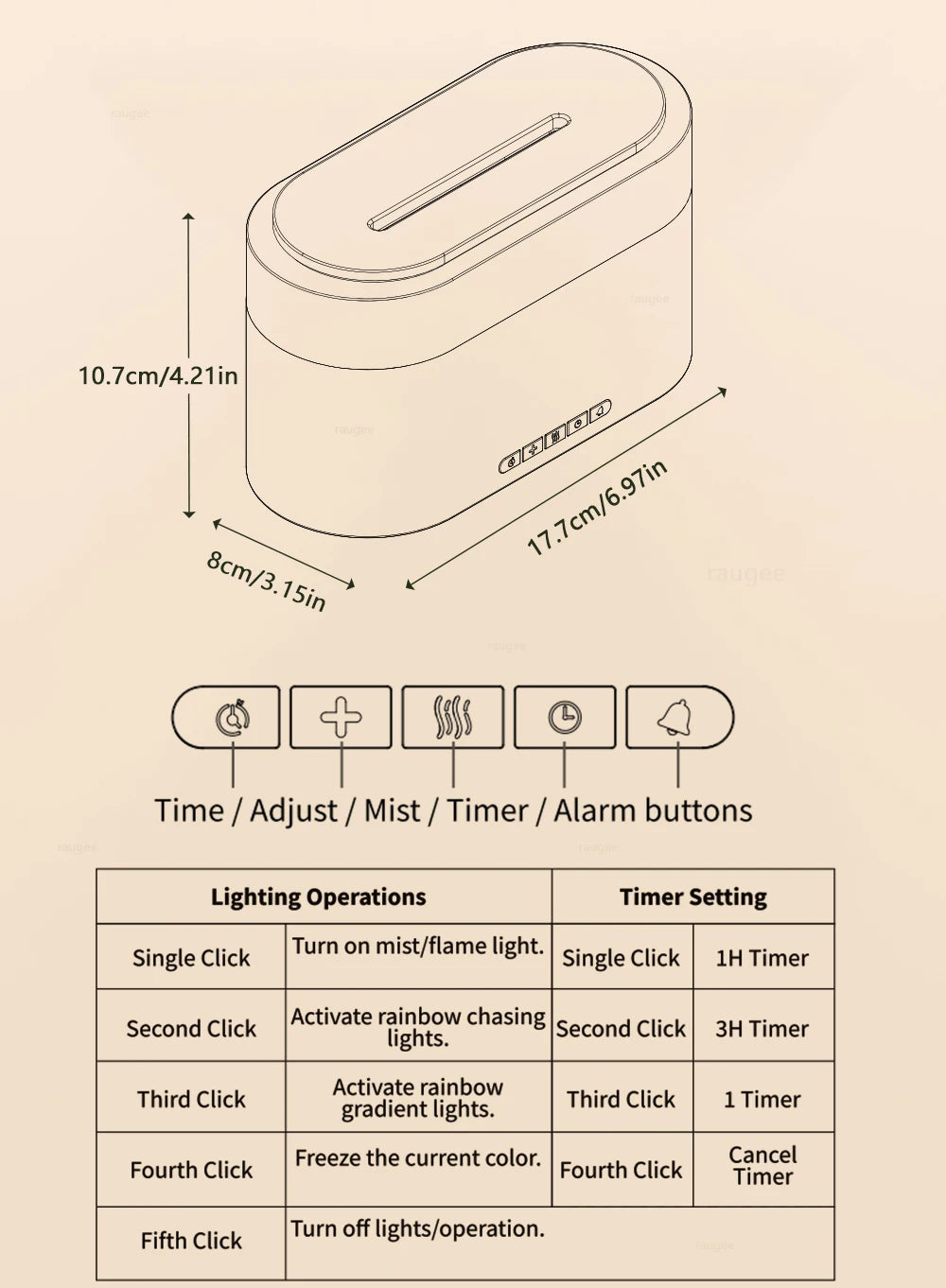Aroma Air Humidifier Essential Oil Diffuser - Fire Flame Humidifier with Alarm Clock Remote Control