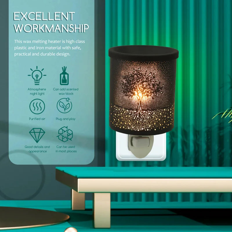 Creative Metal Plug In Wax Warmer Electric Burner Scented Oil Night Lamp Aromatherapy Furnace Bedroom Gift Incense Burner