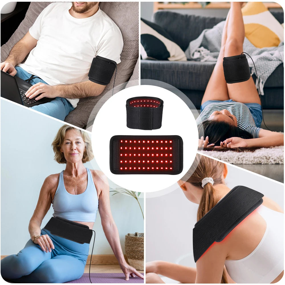 660nm and 850nm Red Light Therapy Belt Beauty Face Skin Rejuvenation Home Use LED Photon Near Infrared Light LED Pad For Elbow