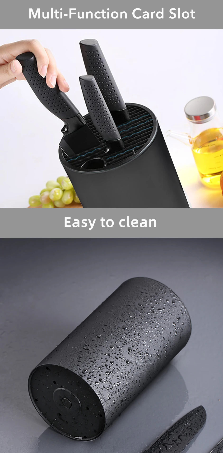 Knife holder Multi-Function Utensil stand Knife Block PP Flatware Drainer Storage Box Spoon Fork Kitchen Organizer Rack