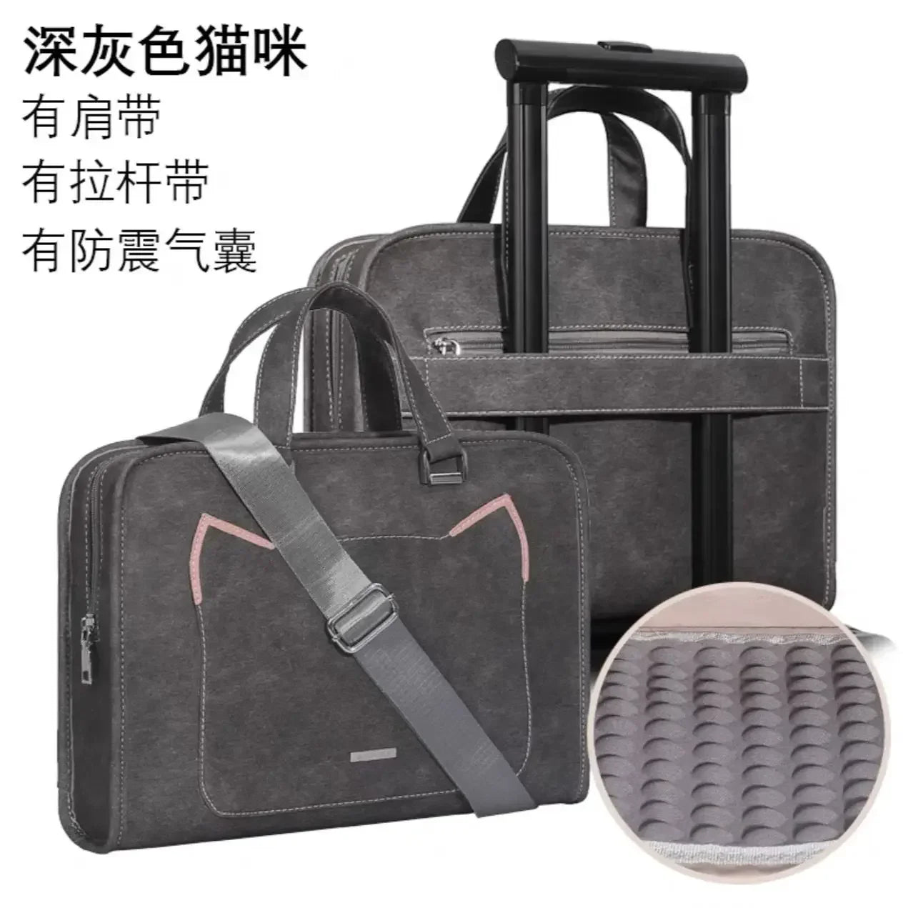 Pink Laptop Shoulder Bag Sleeve Handbag Waterproof MacBook Air Pro 13.3 14 15.6 16 Inch PC Case Travel Briefcase Shockproof