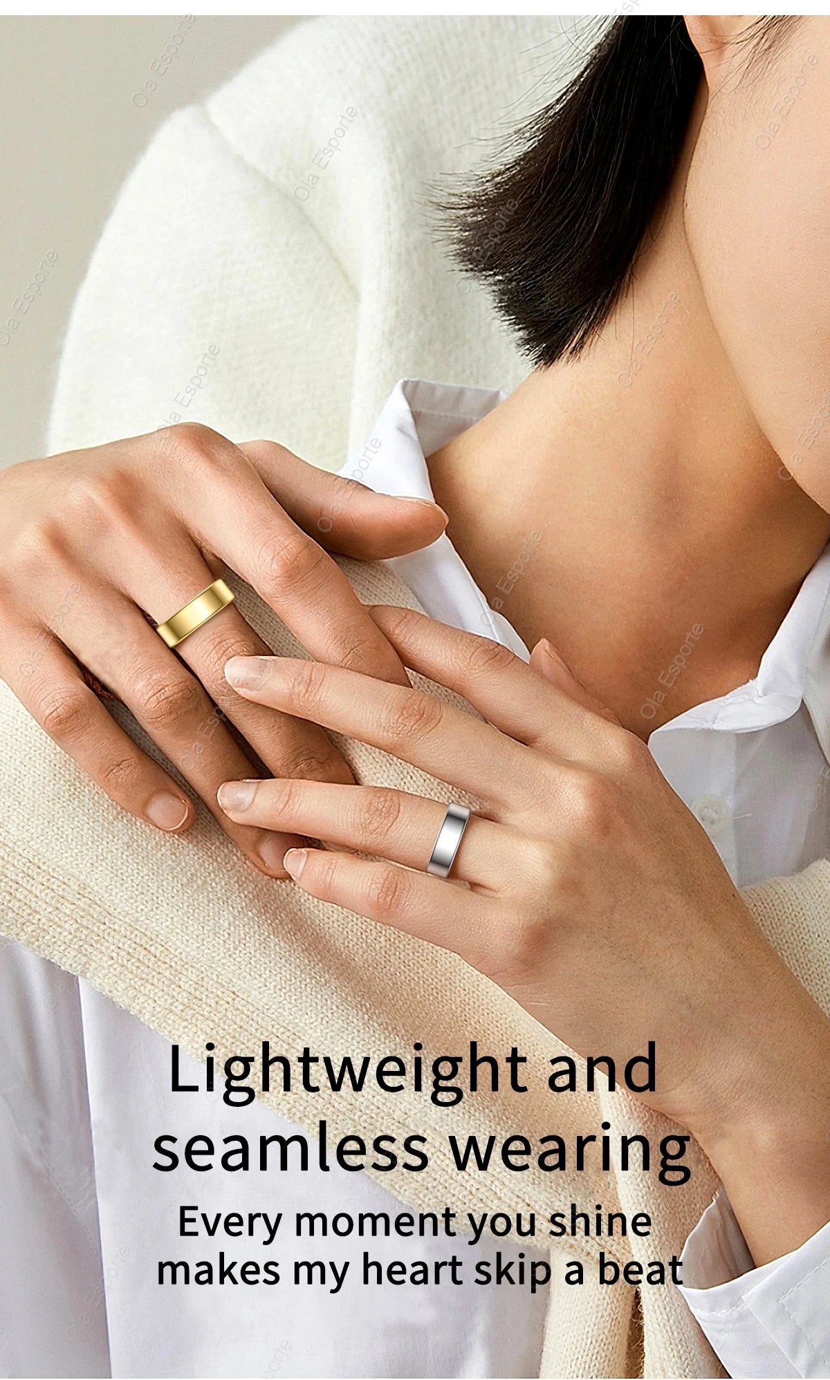 Smart Ring 2026 – Health Tracker, Fitness & Sleep Monitor, Smart Notifications, Stylish Wearable for Women & Men! Charging case for iOS and Android