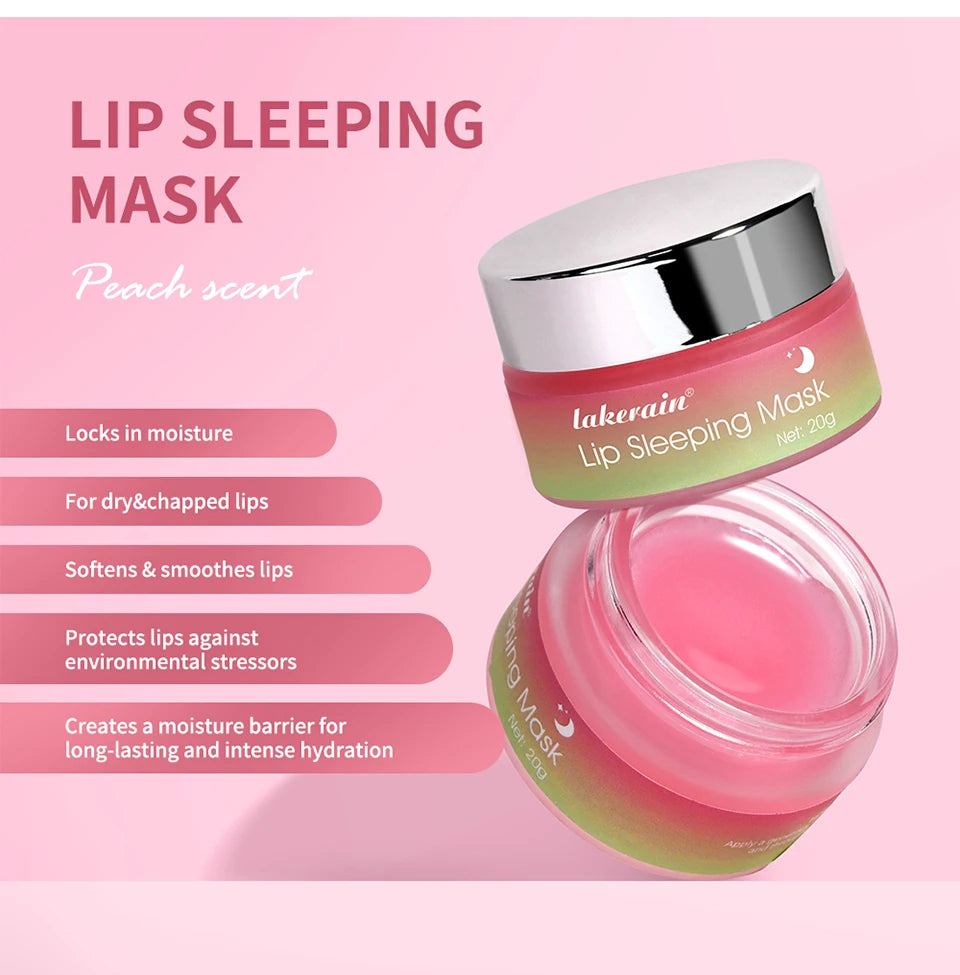 Lip Sleeping Mask Peach Moisturizing And Collagen Enhancing Restores Hydrates And Volumizes Dry And Chapped Lips Care Products