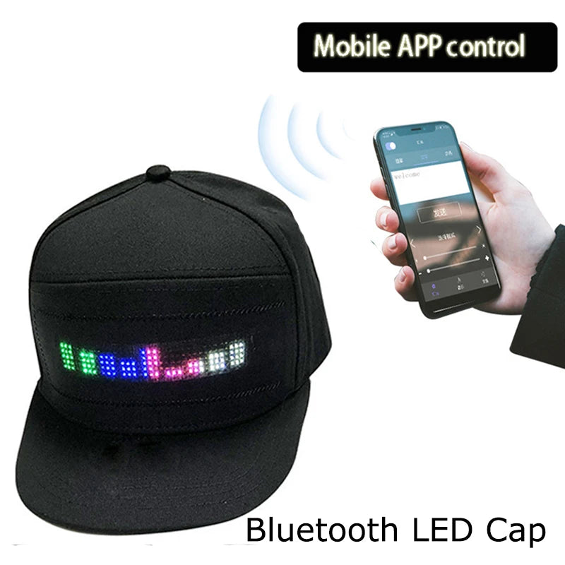 Glowing Advertising Hat Diy Text And Images Neon Rave Grand Event Outdoor Sports Costumes Accessories LED Mobile Bluetooth Hats