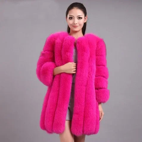 Luxe Faux Fur Jackets for Women Long Puff Sleeve Woman Coat Solid Short Warmth Outerwear Clause Ladies Elegant Streetwear