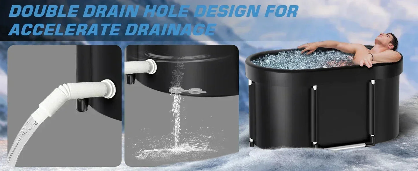 2026 Foldable Ice Bath Tub – Portable Cold Plunge Tub for Home & Outdoor Cold Therapy, Oval Spa-Style Relaxation