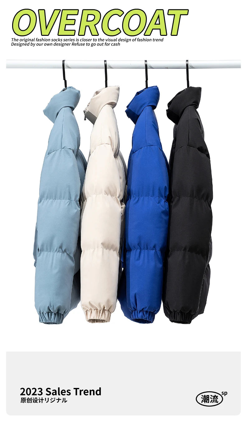 Autumn and Winter Puffer Jacket Men Vintage Warm High Neck Zipper Design Cotton-Padded Coat SINOBILLOW