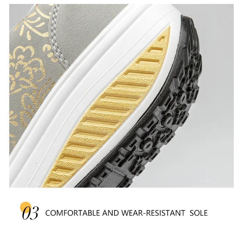 Women Leather Casual Sneakers Fashion Comfortable Platform Walking Shoes Wedge Moccasins Breathable Loafers Zapatos De Mujer
