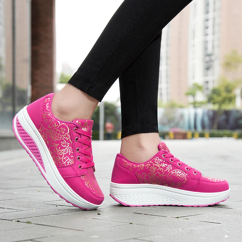 Women Leather Casual Sneakers Fashion Comfortable Platform Walking Shoes Wedge Moccasins Breathable Loafers Zapatos De Mujer