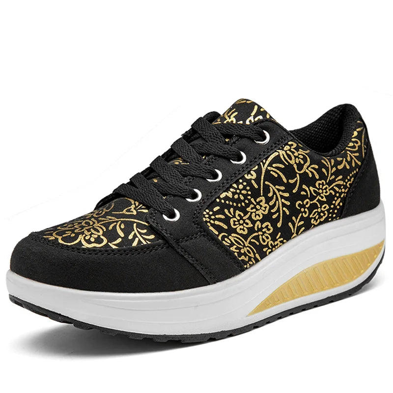 Women Leather Casual Sneakers Fashion Comfortable Platform Walking Shoes Wedge Moccasins Breathable Loafers Zapatos De Mujer