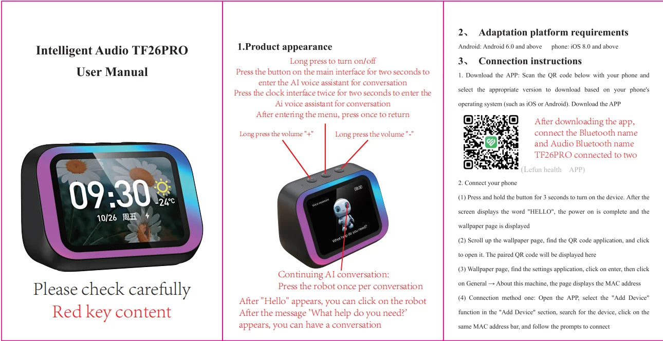 AI Smart Bluetooth 5.4 Touchscreen Speaker & Voice Assistant – Digital Album Alarm & HD Audio
