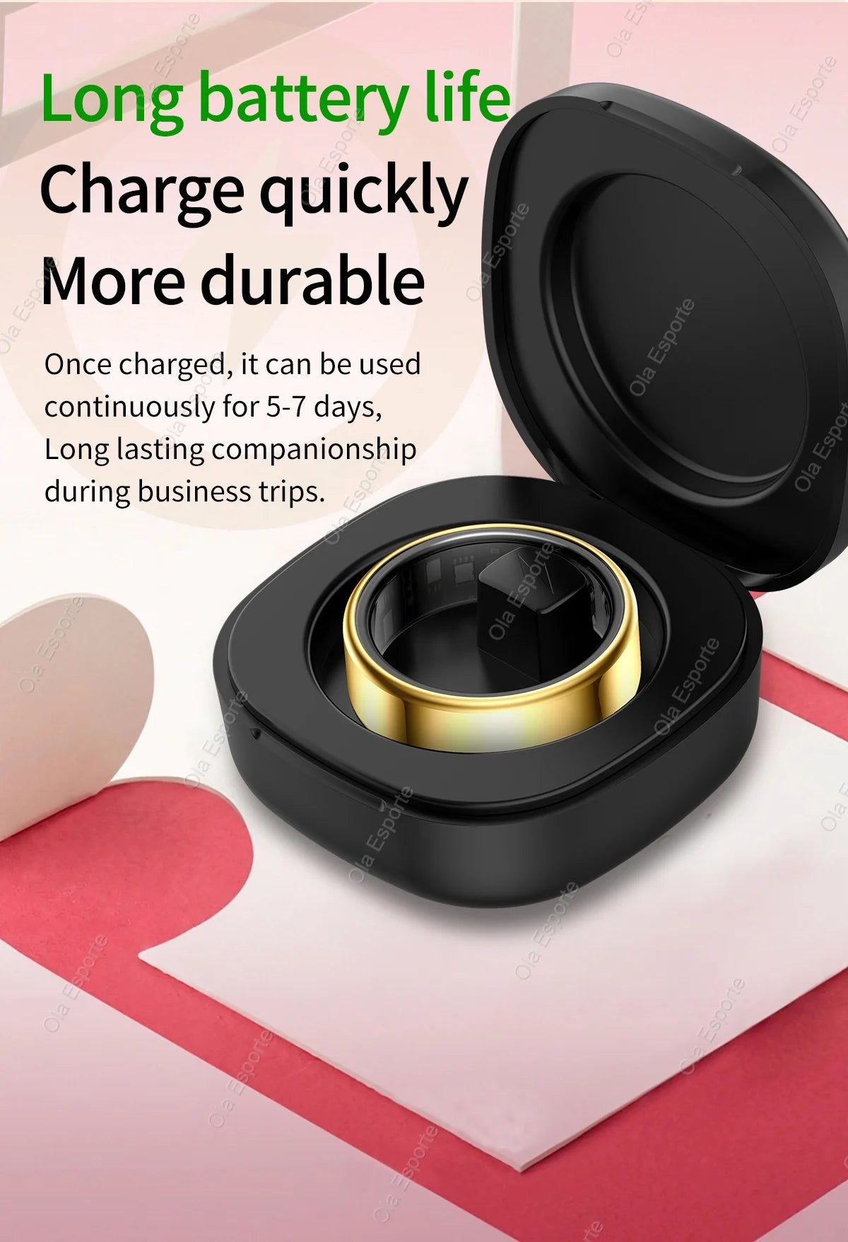 Smart Ring 2026 – Health Tracker, Fitness & Sleep Monitor, Smart Notifications, Stylish Wearable for Women & Men! Charging case for iOS and Android