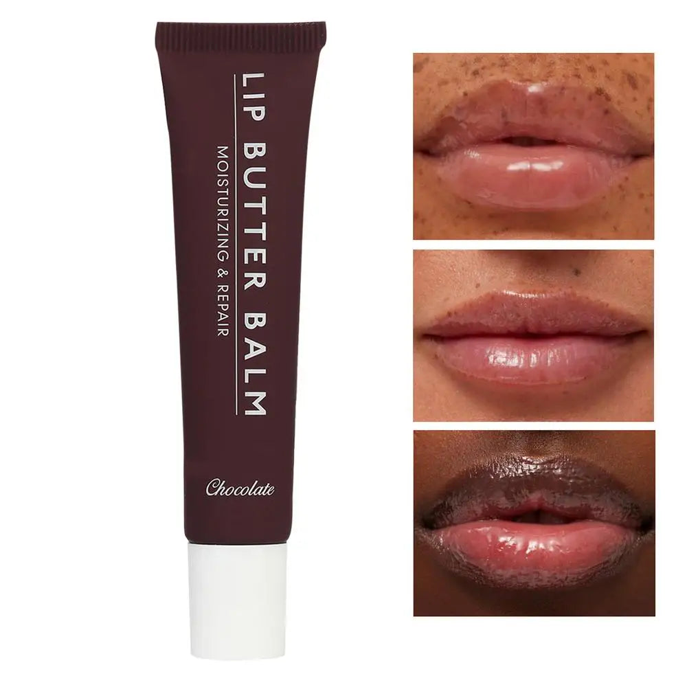 Crystal Lip Butter Balm - Moisturizing Jelly Oil Lipgloss with Brown Sugar Cherry Pink Tints