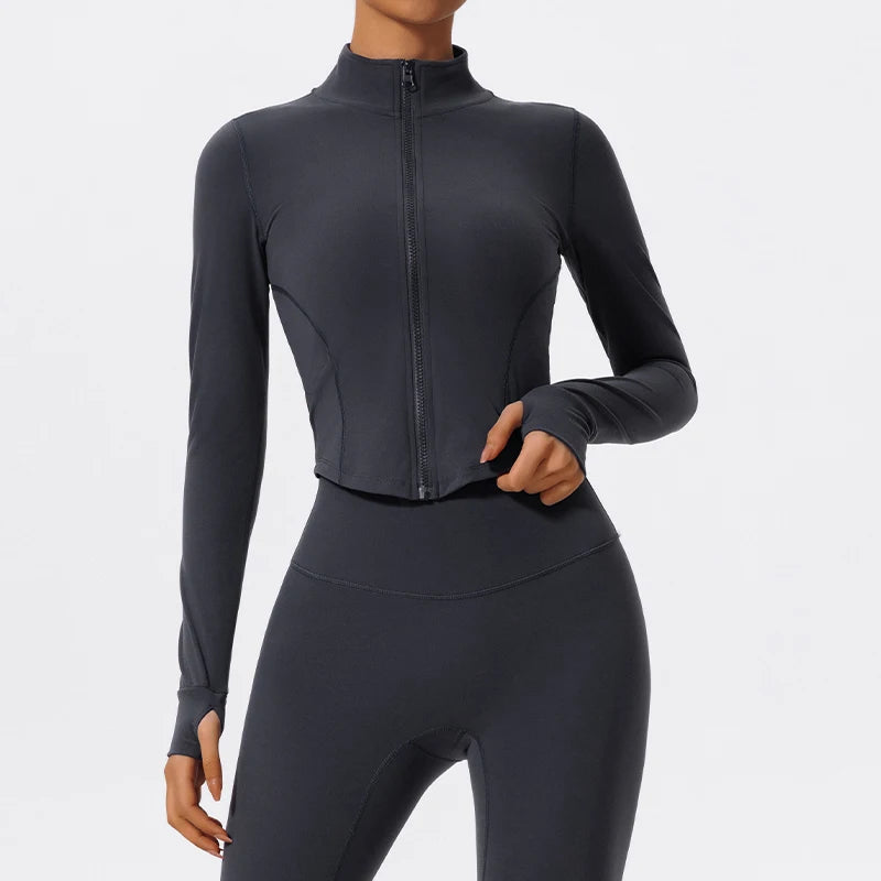 Ultra-Soft Fabrics Casual Tight Sports Jackets Women Zipper Yoga Clothes Quick-Dry Long Sleeve SPORTSWEAR REVOLUTION