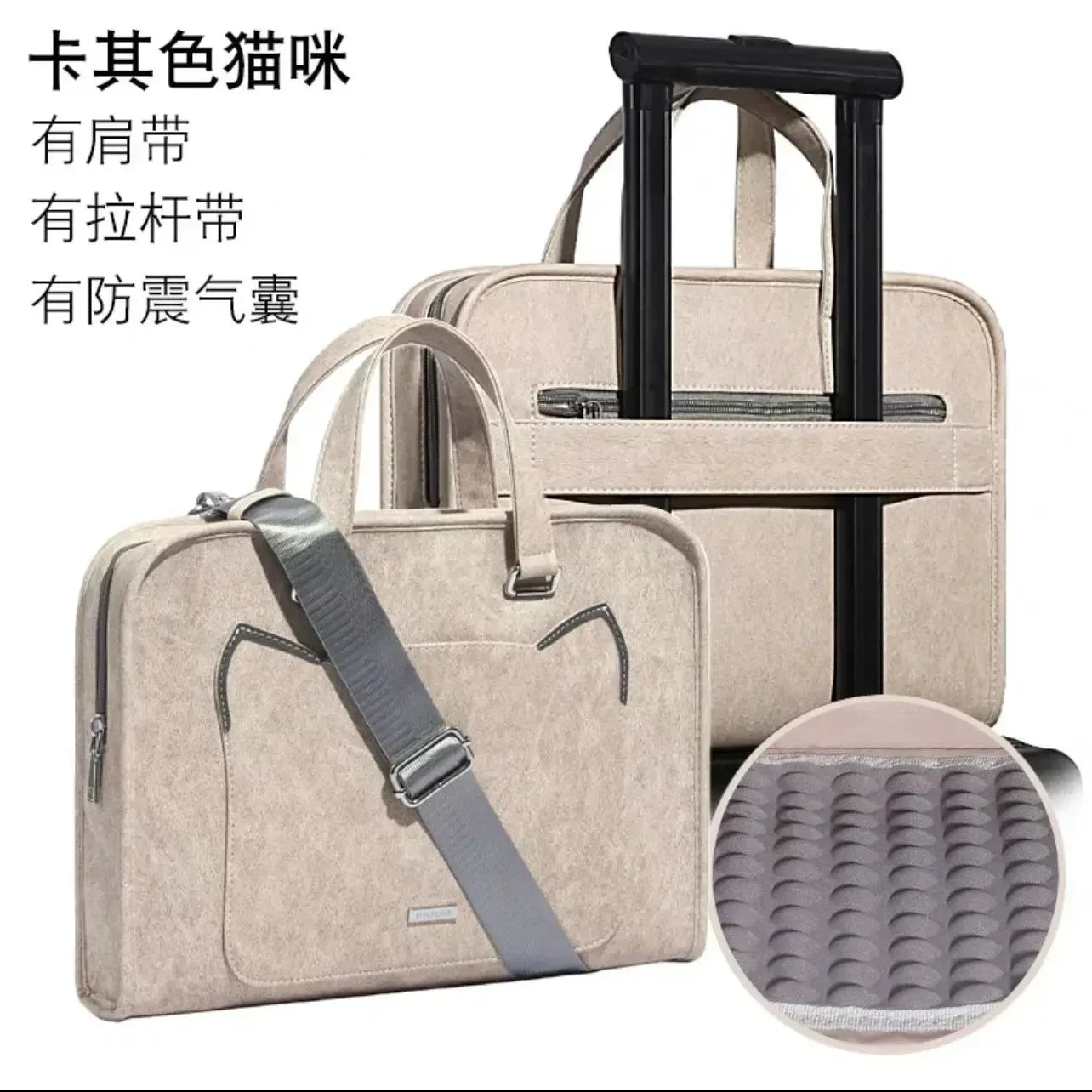 Pink Laptop Shoulder Bag Sleeve Handbag Waterproof MacBook Air Pro 13.3 14 15.6 16 Inch PC Case Travel Briefcase Shockproof