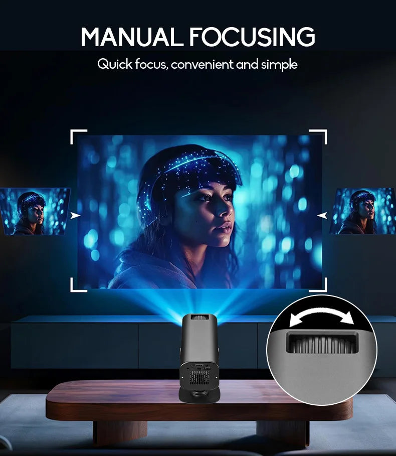 Mini Home Theater Projector - 180° Flexible 1080P USB Smartphone Screen Sharing