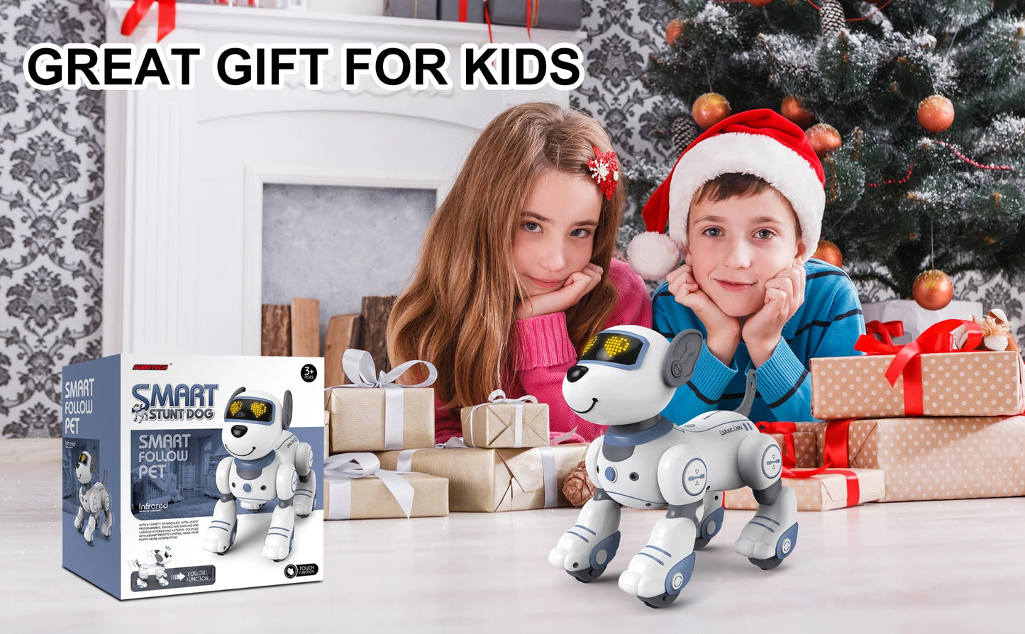 Intelligent Robot Dog - Remote Control Electronic Pet with Stunts for Kids