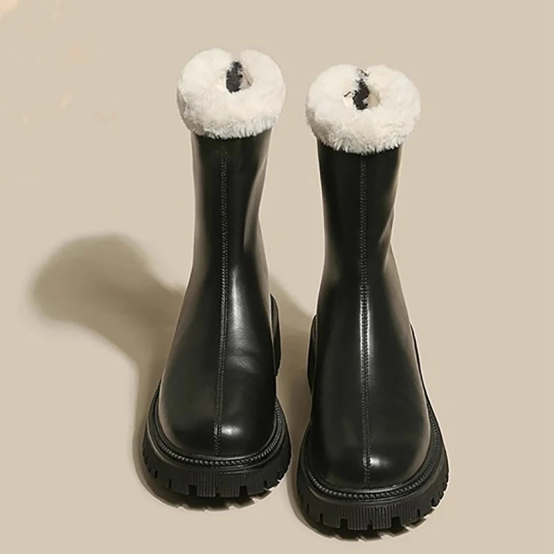 Winter Women Warm Plush Ankle Boots - Comfort Non-Slip Big Size Cotton Short Boots