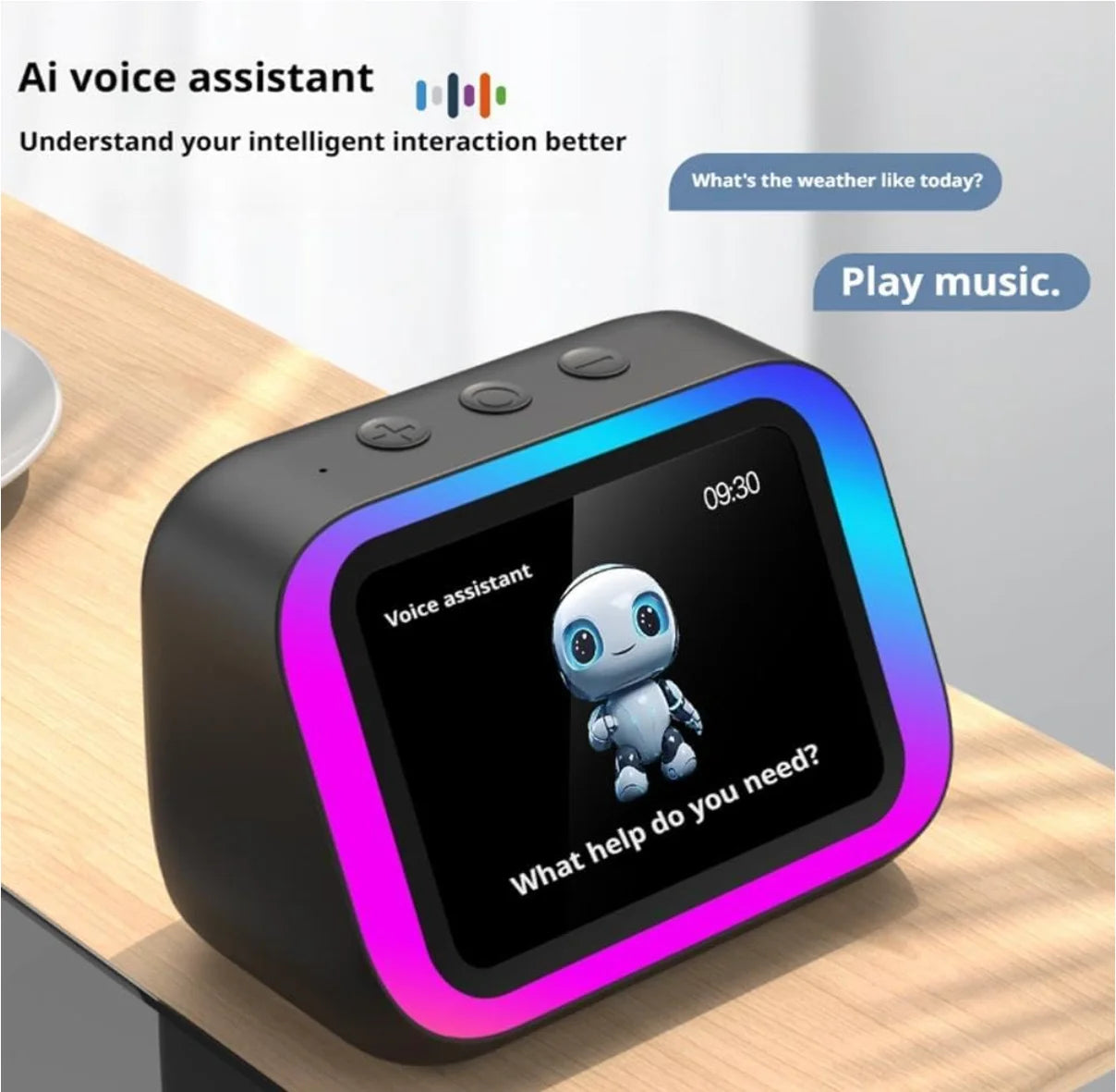 AI Smart Bluetooth 5.4 Touchscreen Speaker & Voice Assistant – Digital Album Alarm & HD Audio