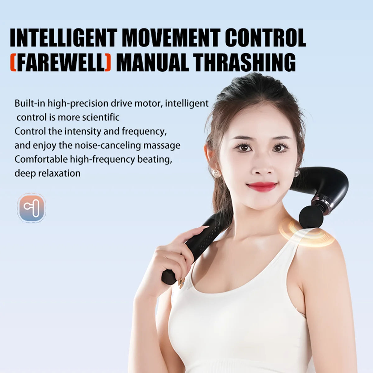 Electric Fascia Gun Massager - Deep Tissue Trigger Point Massage Machine for Body Relaxation
