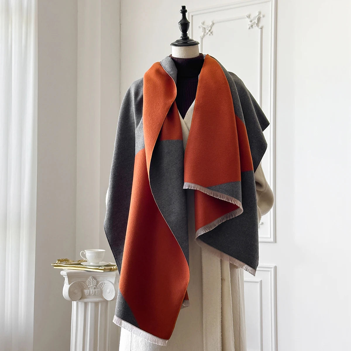 Luxury Thick Blanket Shawl - Winter Warm Print Imitation Cashmere Scarf Wrap Pashmina