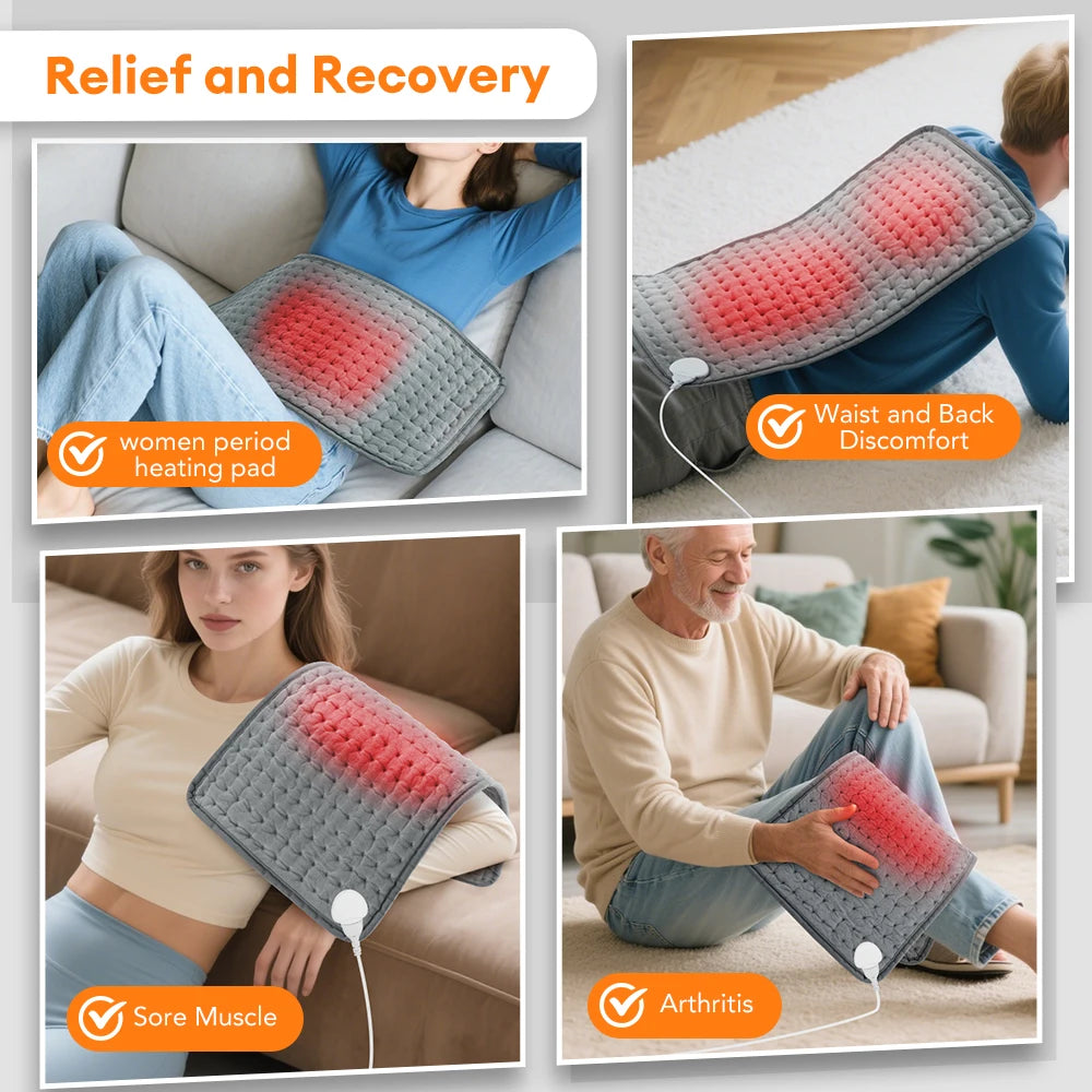 Electric Heating Blanket Thermal Pads Warmer 9 Levels Heated Mat Soft&Safe Winter Body Back Leg Warmer Pads Home Use 60*30cm