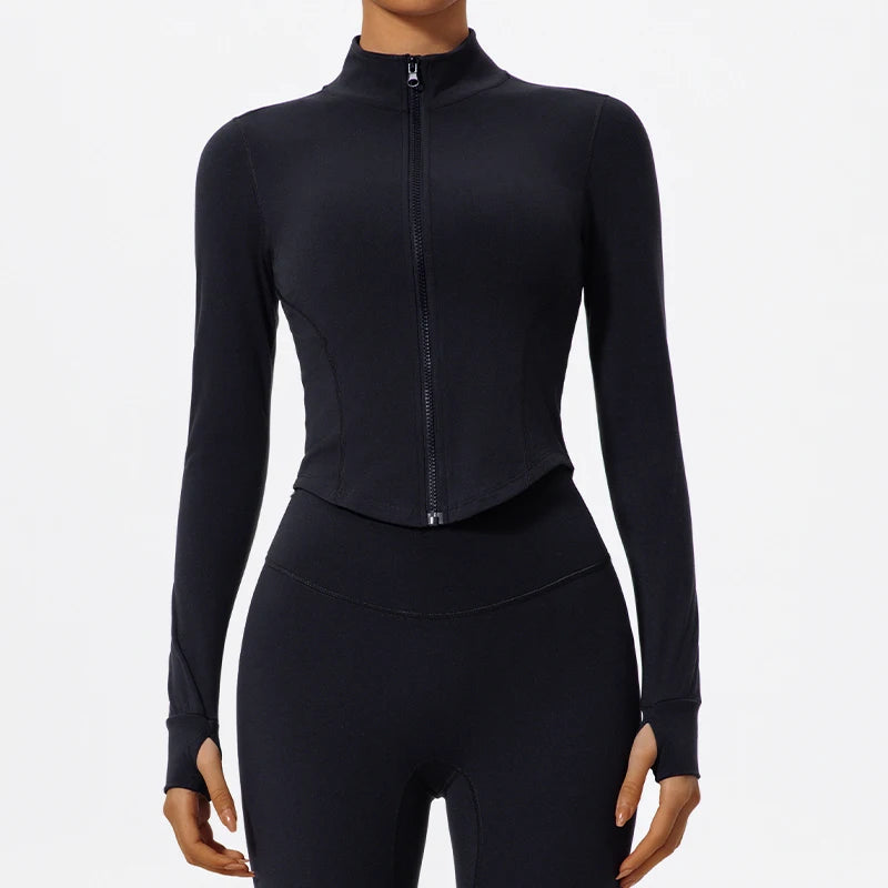 Ultra-Soft Fabrics Casual Tight Sports Jackets Women Zipper Yoga Clothes Quick-Dry Long Sleeve SPORTSWEAR REVOLUTION