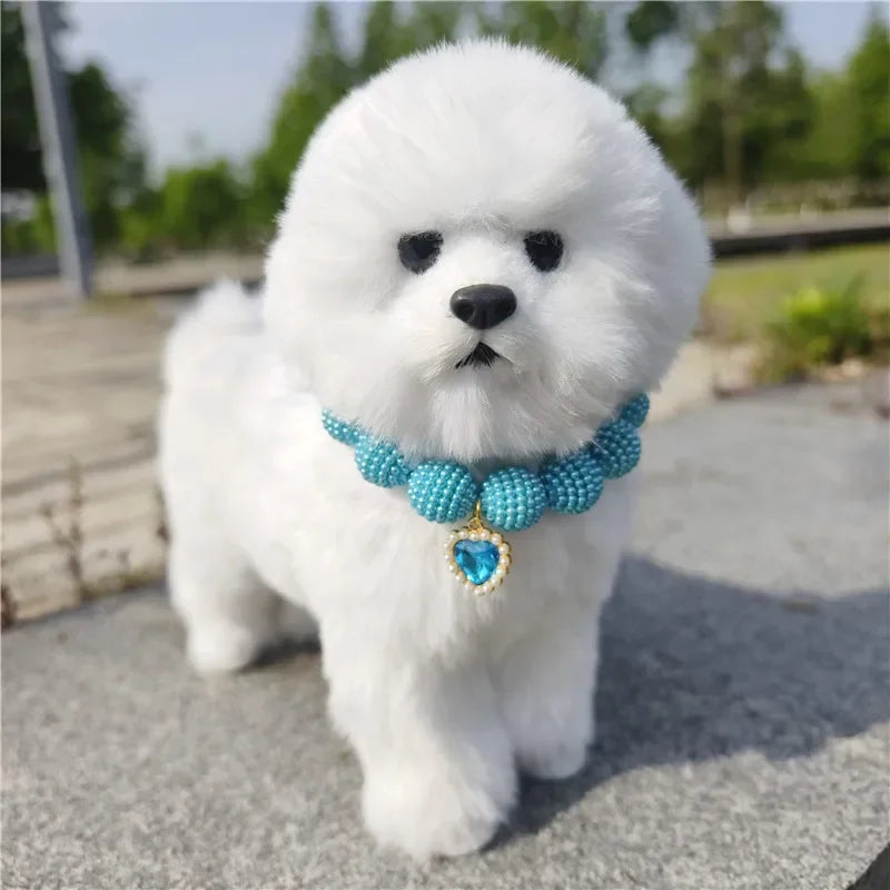 Hot Sale High-end Colorful Personalized Pearl Pet Collar Adjustable Neck Necklace for Puppy Cats Dogs Wedding Party Pet Supplies