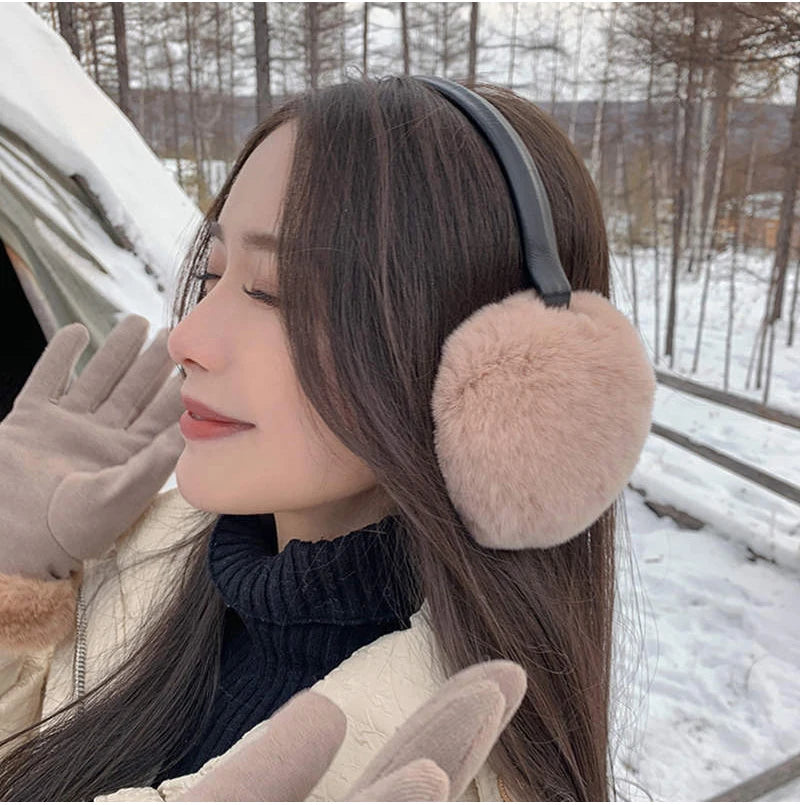 Natural 100% Rex Rabbit Fur Earmuffs Fashion Women Warm Russia Winter Real Fur Earmuffs Children Ear Cover fur Earlap Girl