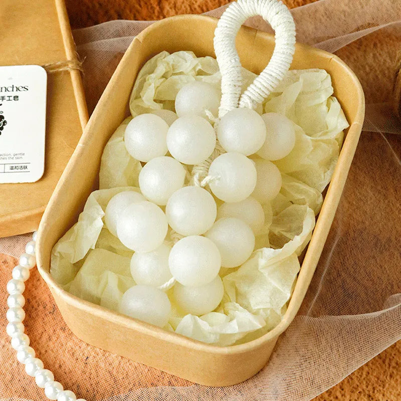Handmade Soap Bar,Pearl Grape Bunches Bathing & Washing & Cleaning & Nourishing Gift Box Soap,Plant Extraction Mild Remove Dirt
