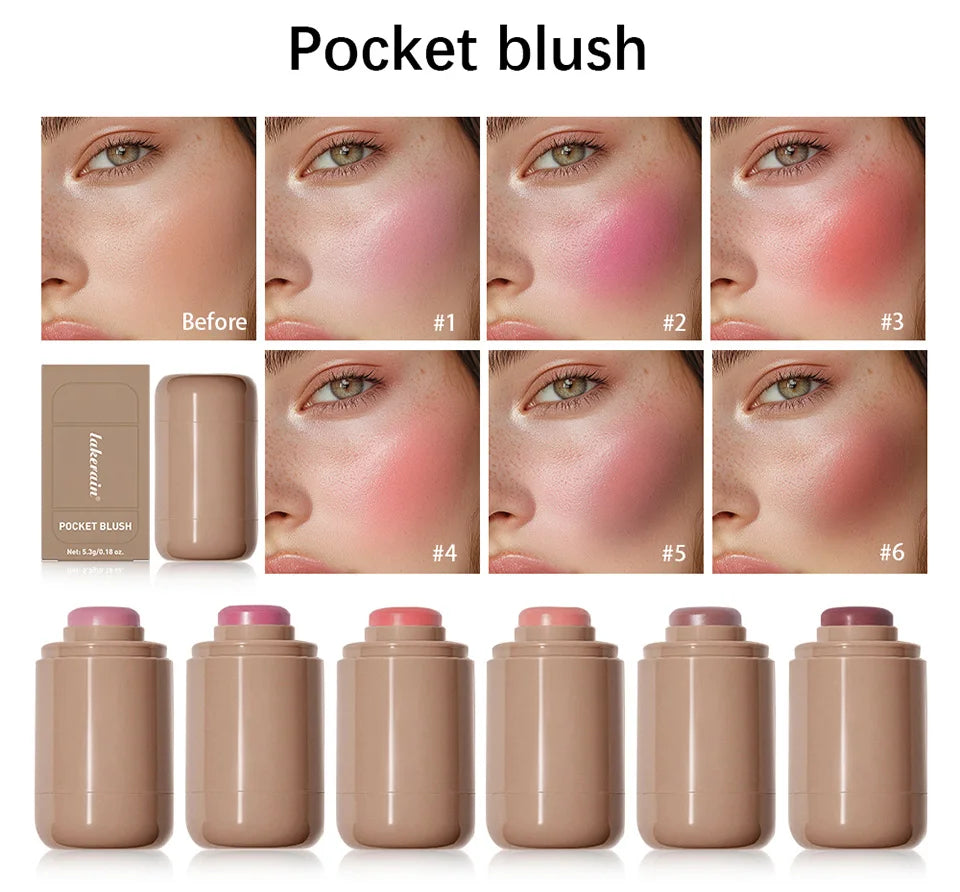 Pink Beauty Multi-use Blush Stick For Lips Cheek Long-lasting Hydrating Highlights Brighten Soft Natural Flush Cream Blush Stick