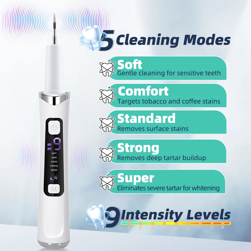Electric Tooth Polisher - 4 Modes Dental Tartar Remover Plaque Stains Cleaning Teeth Whitening Tool