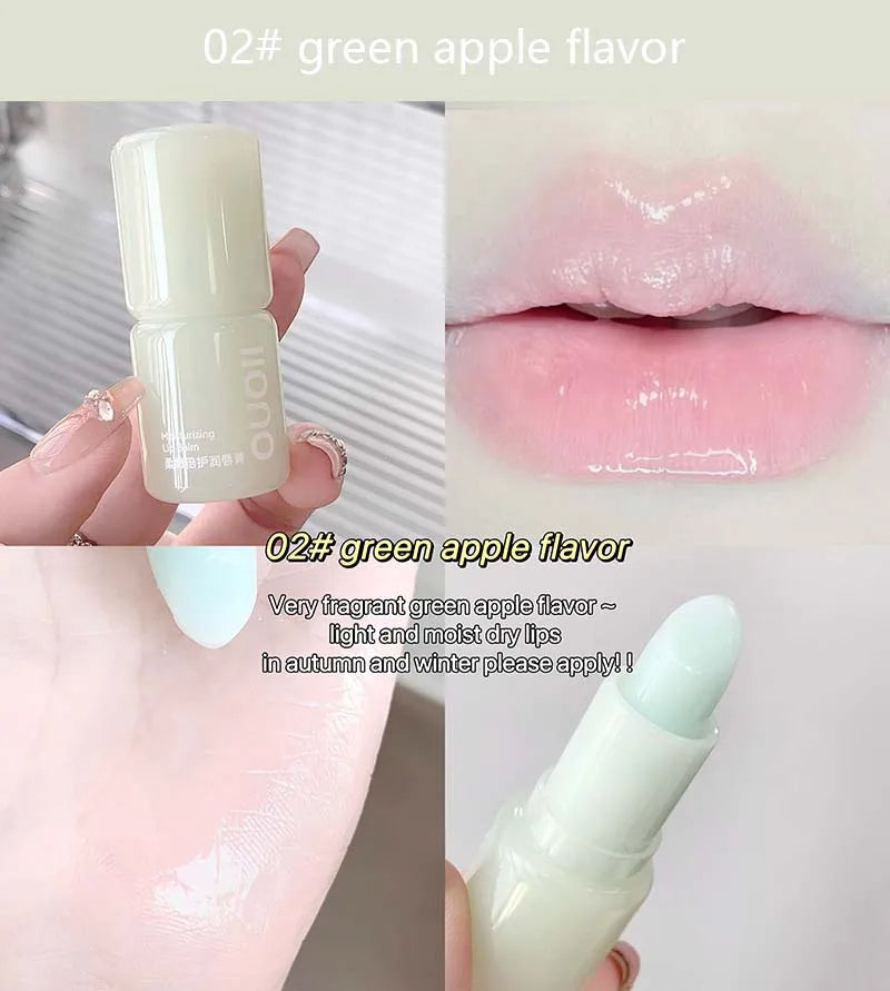 1Pc Peach Moisturizing Lip Balm Colorless Hydrating Lips Mask Stick Reduce Lip Lines Lip Care Transparent Change Color Lipstick