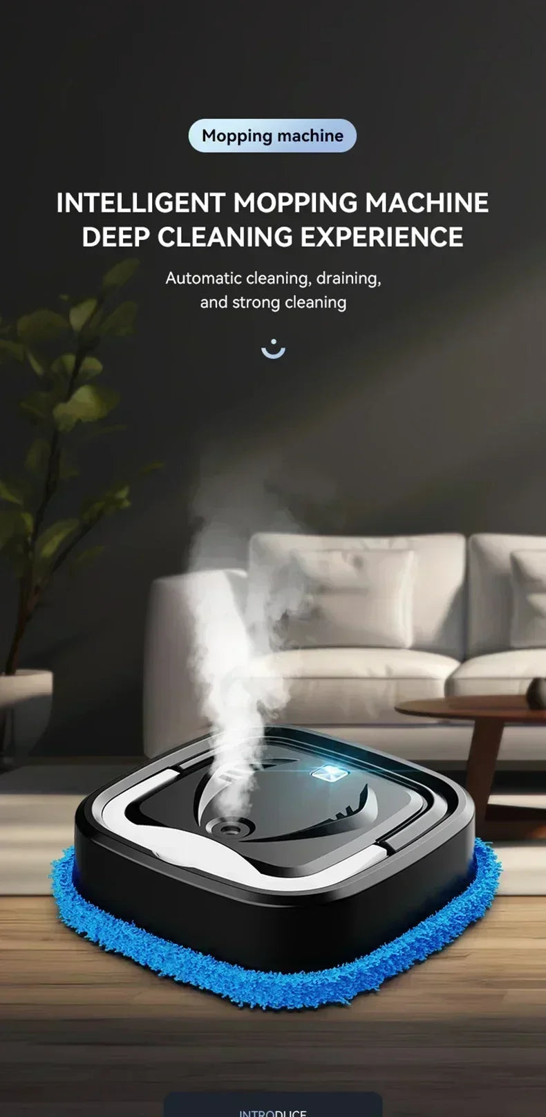 Smart Robot Vacuum with Auto Mopping - Wireless Strong Suction Humidification Spray