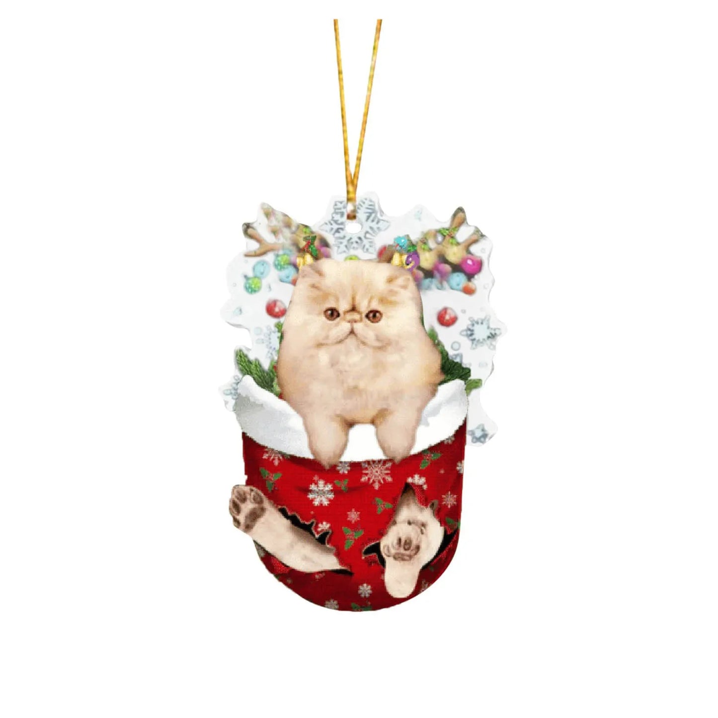 Cartoon Cat Christmas Decoration - Cute Hanging Xmas Tree Pendant for Home Party Car Decor