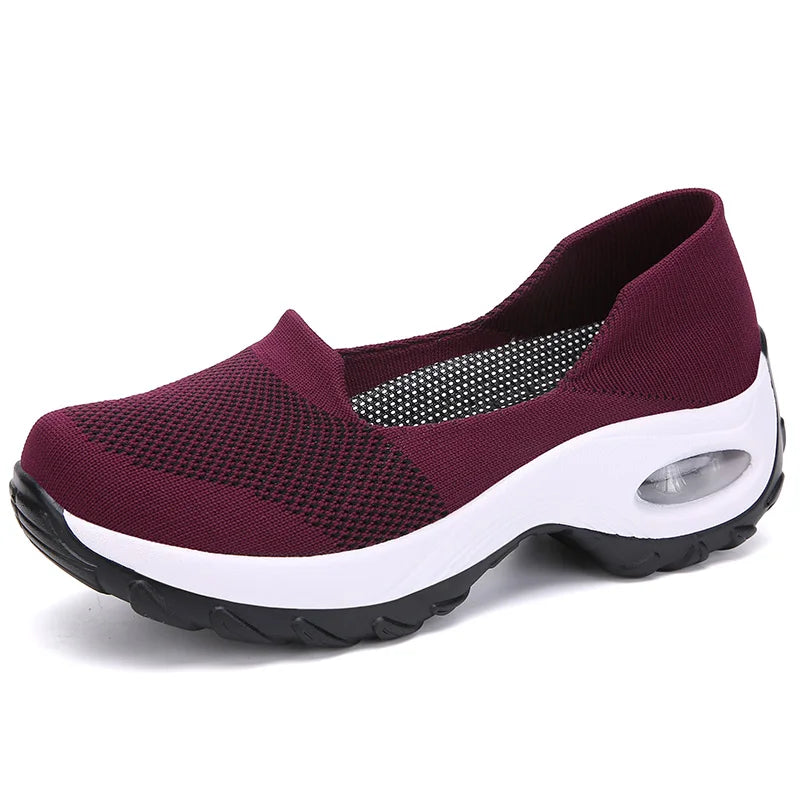 Shoes for Women Casual 2025 Anti Slip Outdoor Thick Sole Sloping Heel Breathable Casual Comfortable Sports Shoes Walking Shoes