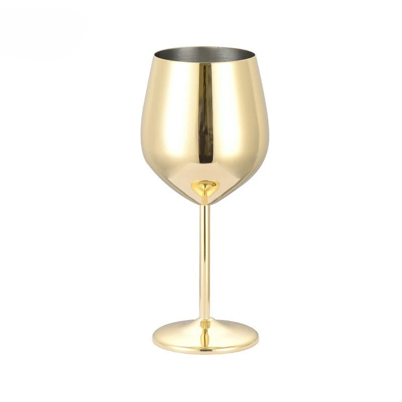 500ml Stainless Steel Wine Glasses Goblet Red Wine Cocktail Glass Unbreakable Metal Tall Champagne Glass Bar KTV European Style Goblet Glass