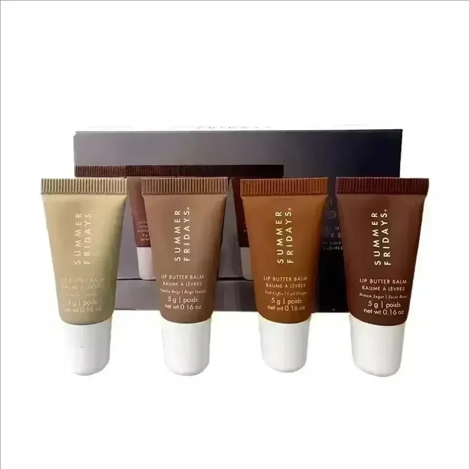 Iced Coffee Butter Lip Balm Moisturizing Transparent Lipstick Set Smooth Soft Tube Mirror Lip Gloss Lip Makeupv