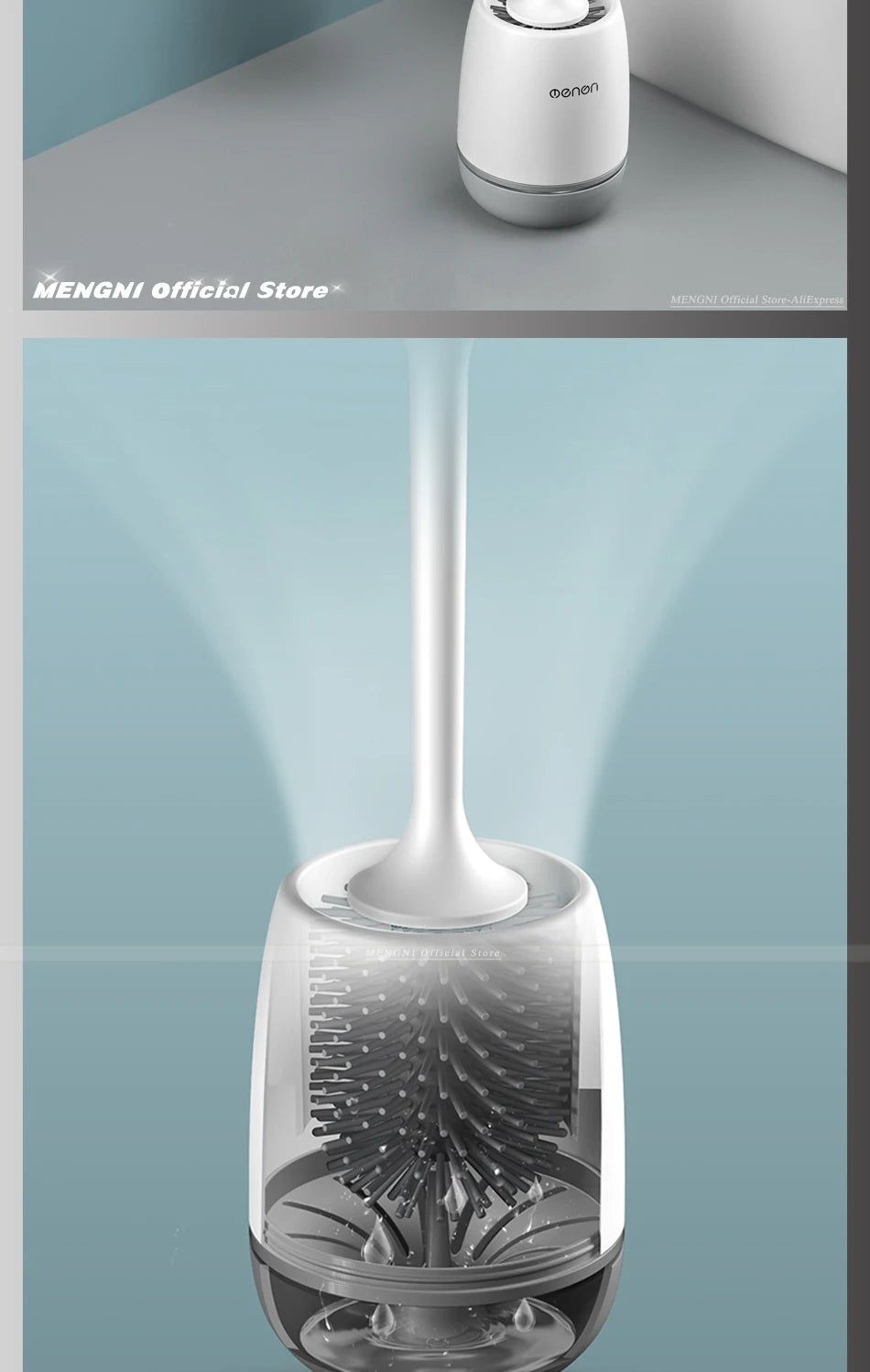 MENGNI-Silicone Toilet Brush Cleaner Brush Wall Floor Bathtubs And Accessories Cleaning Tools Cleanliness Bathroom Accessories