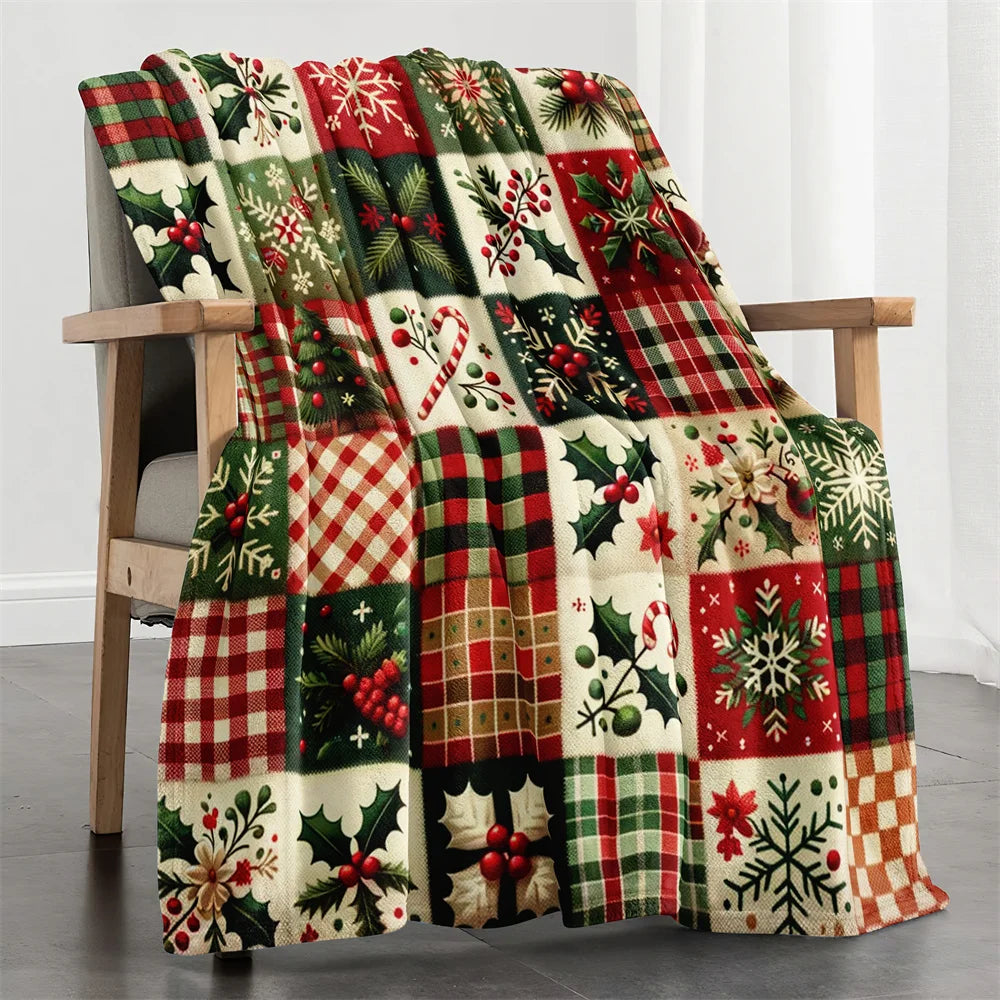 Plaid Candies Microfiber Blanket - Super Soft Throw Blanket for Bed Sofa Camping Winter