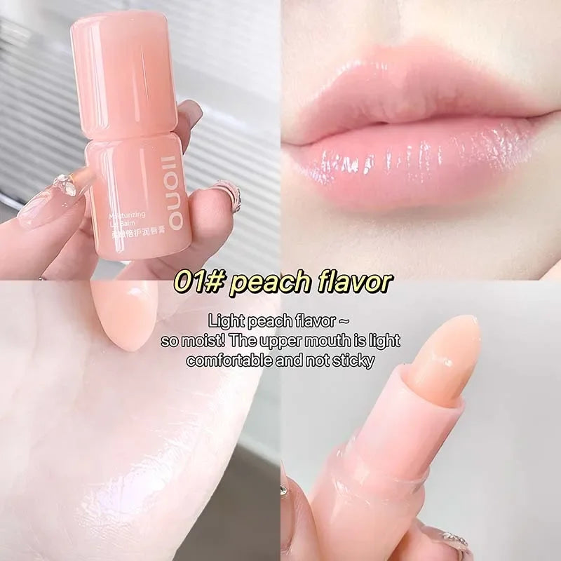 1Pc Peach Moisturizing Lip Balm Colorless Hydrating Lips Mask Stick Reduce Lip Lines Lip Care Transparent Change Color Lipstick