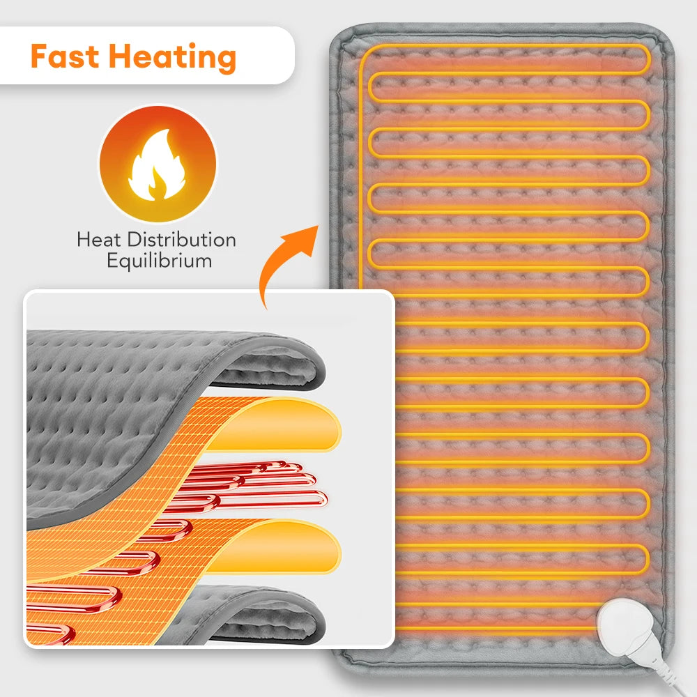Electric Heating Blanket Thermal Pads Warmer 9 Levels Heated Mat Soft&Safe Winter Body Back Leg Warmer Pads Home Use 60*30cm