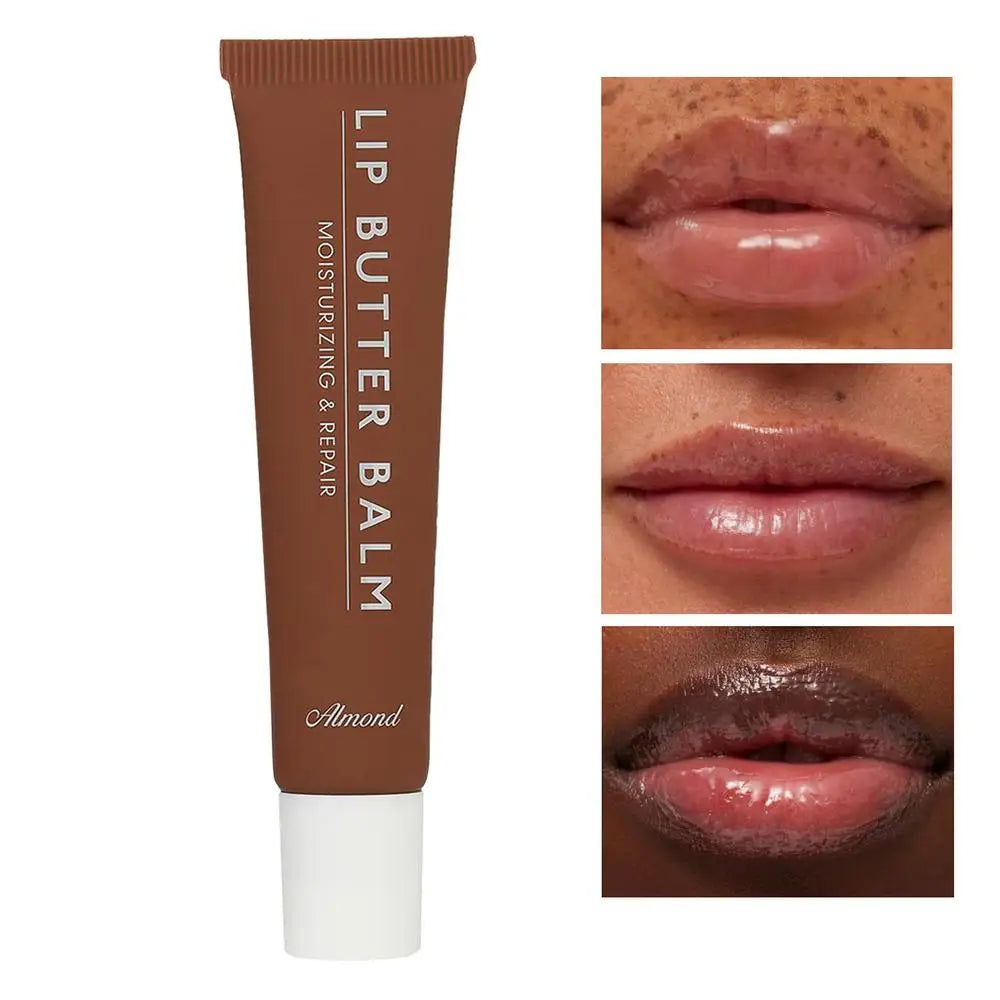Crystal Lip Butter Balm - Moisturizing Jelly Oil Lipgloss with Brown Sugar Cherry Pink Tints