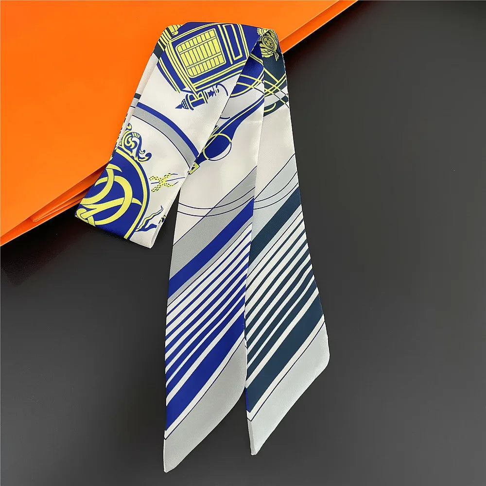 NEW 2026 Long Scarf for Women Narrow Ribbon Headband Female Neckerchief Handle Bag Band Bandana Hair Tie Accessories