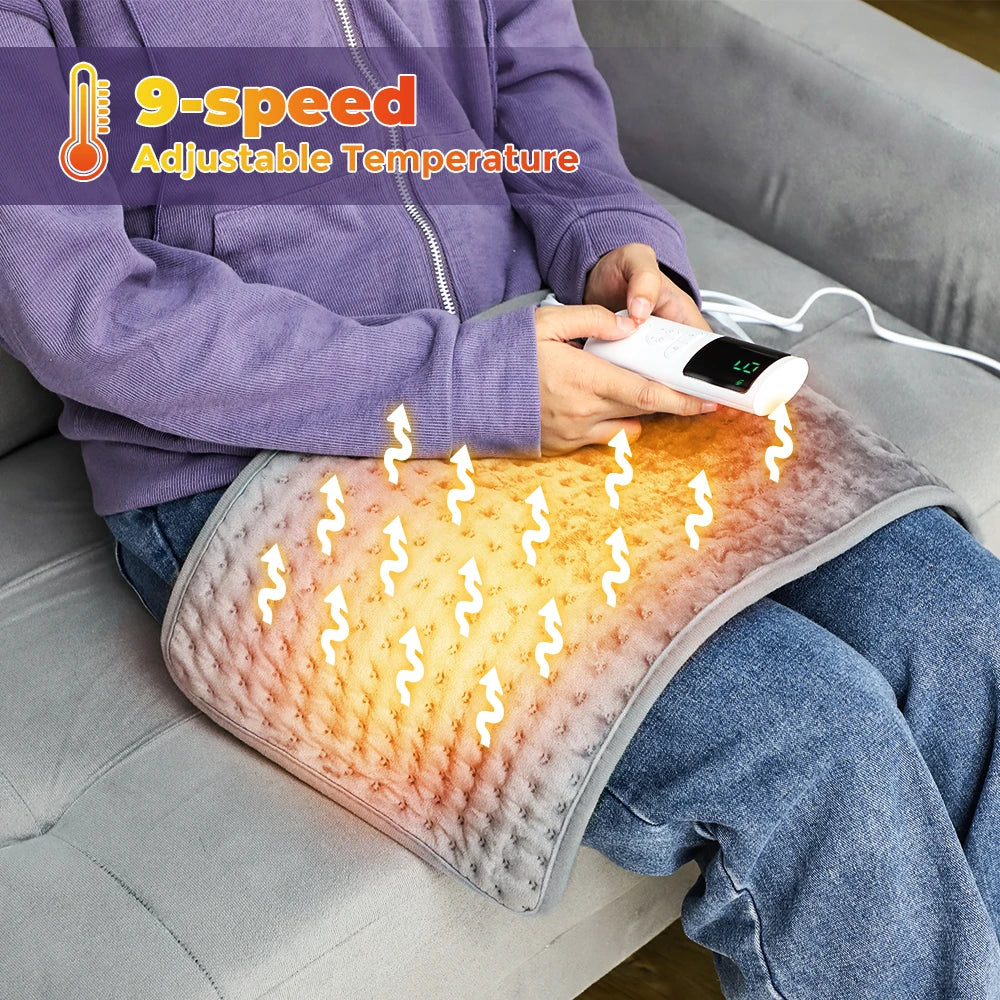 Electric Heating Blanket Thermal Pads Warmer 9 Levels Heated Mat Soft&Safe Winter Body Back Leg Warmer Pads Home Use 60*30cm