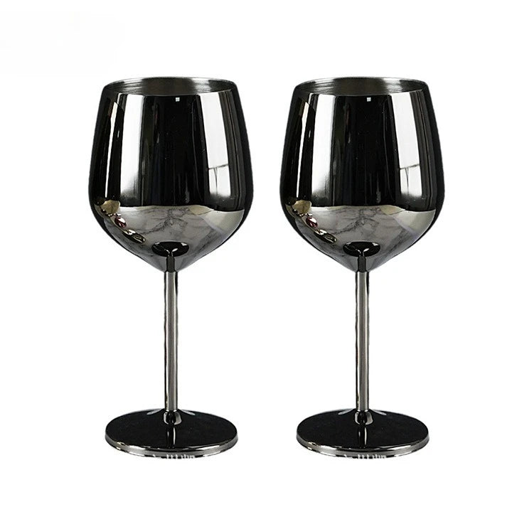 500ml Stainless Steel Wine Glasses Goblet Red Wine Cocktail Glass Unbreakable Metal Tall Champagne Glass Bar KTV European Style Goblet Glass
