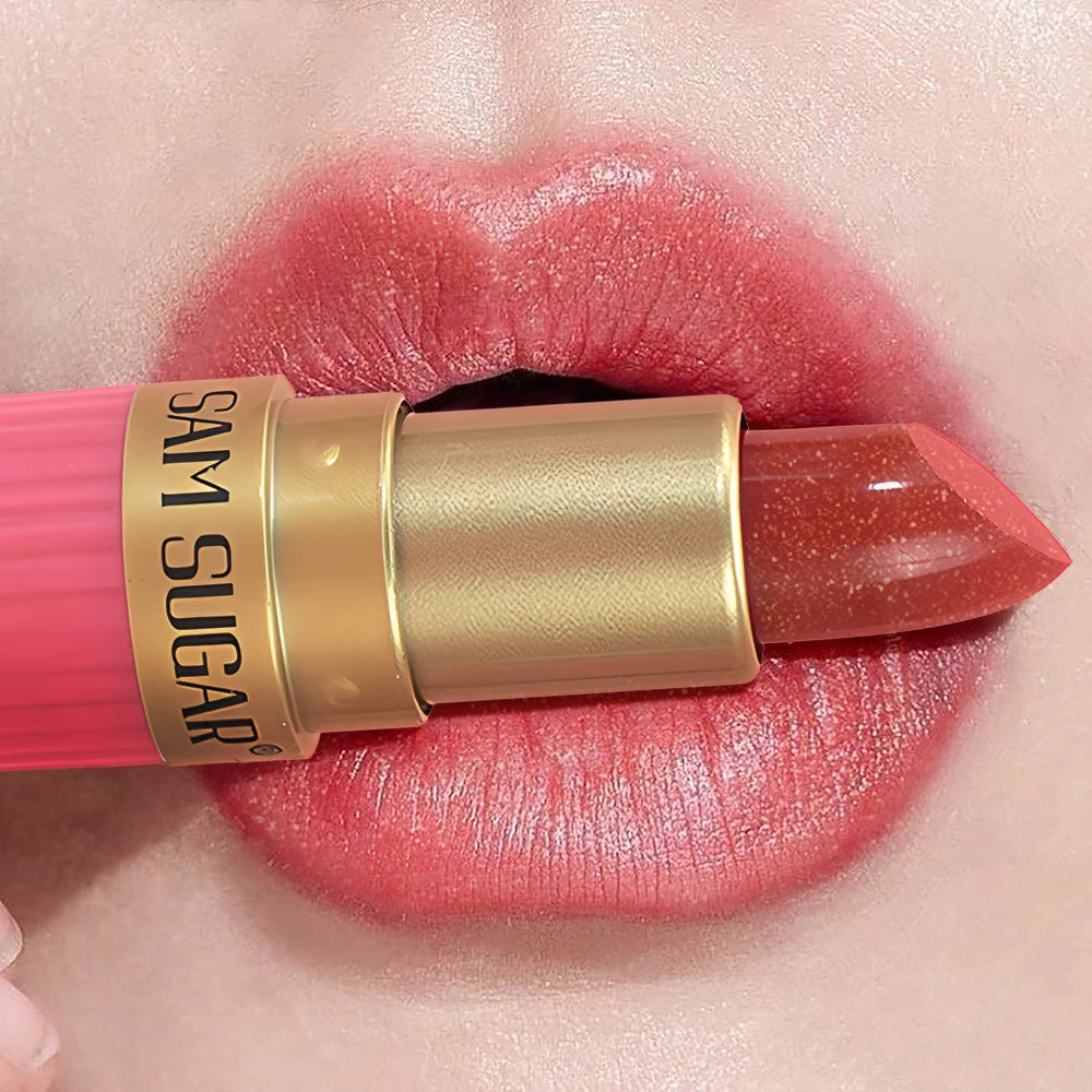 Pearlescent Pink Glitter Velvet Lipstick Metallic Waterproof Long Lasting Matte Shimmer Diamond Lipstick Women Makeup Cosmetic