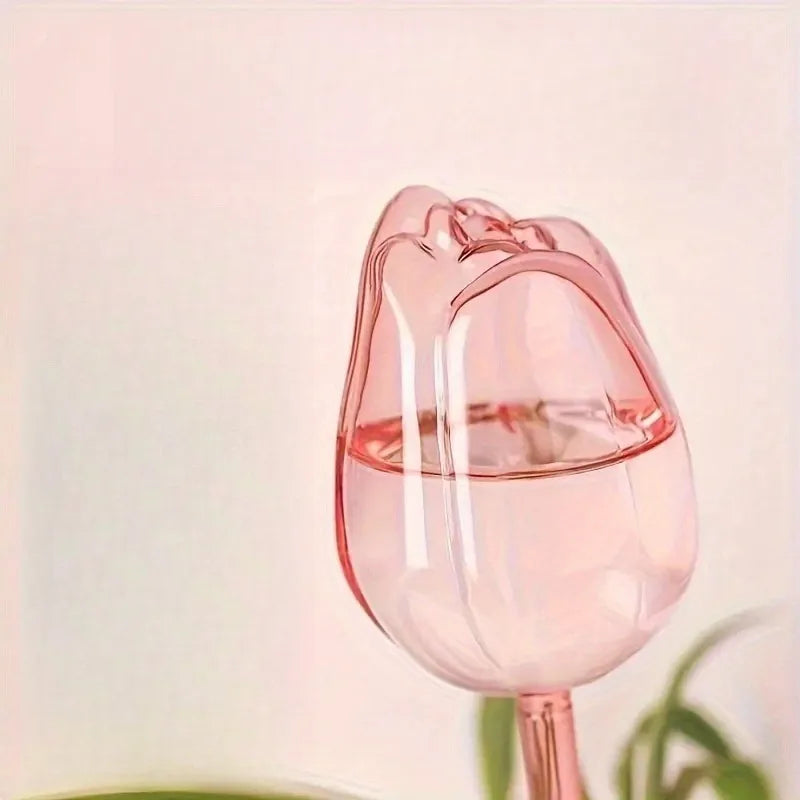Pink Tulip Plant Watering Balls - Automatic Plant Drippers for Indoor & Outdoor Plants