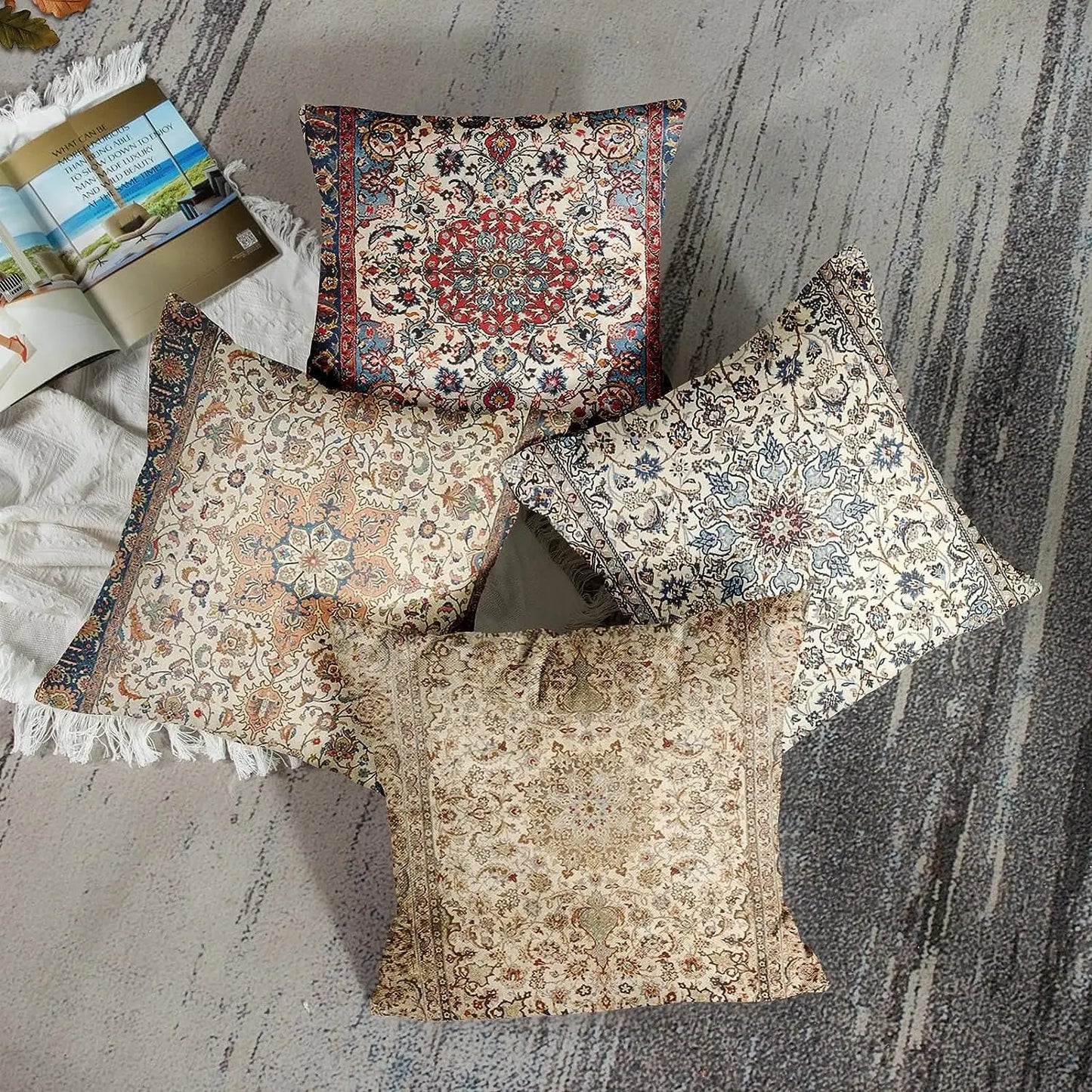Mandala Pattern Brown Throw Pillowcase Home Decoration Pillow Cover Outdoor Cushion Sofa Cushion Cover Decoration